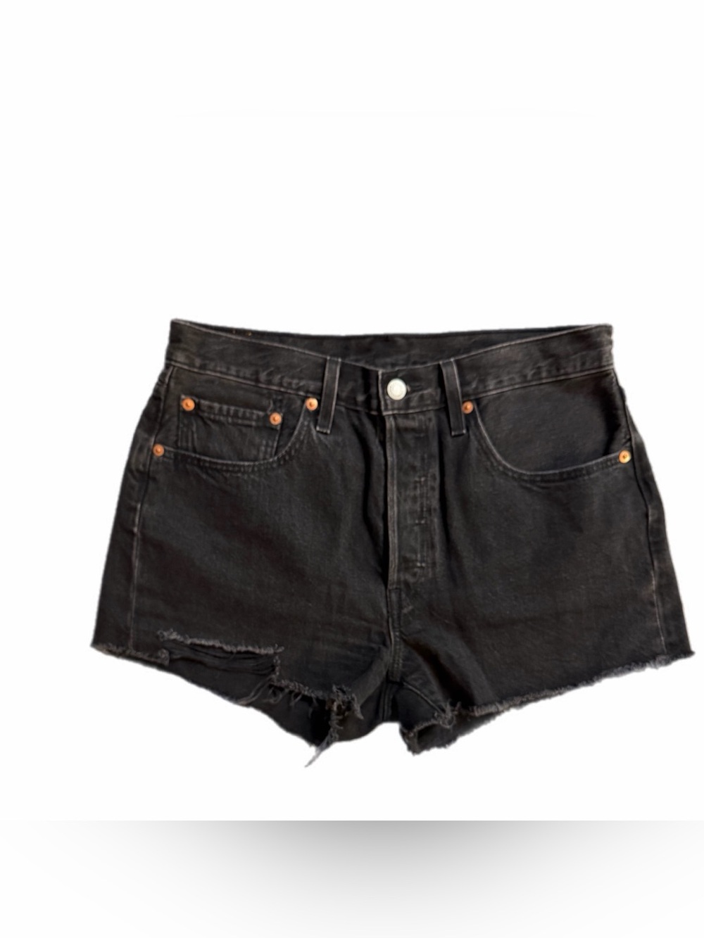 Levi’s 501 black cut off shorts high rise size 30 - Picture 5 of 16